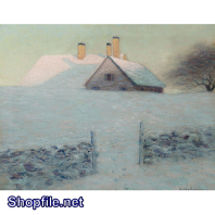 Tranh sơn dầu nước ngoài tuyết rơi